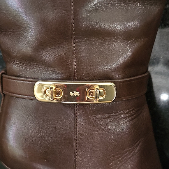 COACH Signature Size 7B Brown Leather Knee-High Boots.. - Picture 8 of 8